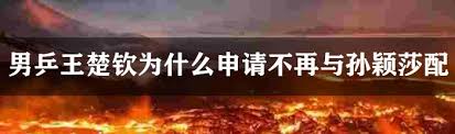 王楚钦申请解除与孙颖莎混双搭档